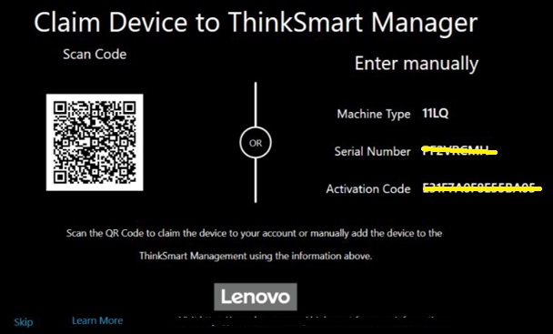 ThinkSmart Manager Claim Device